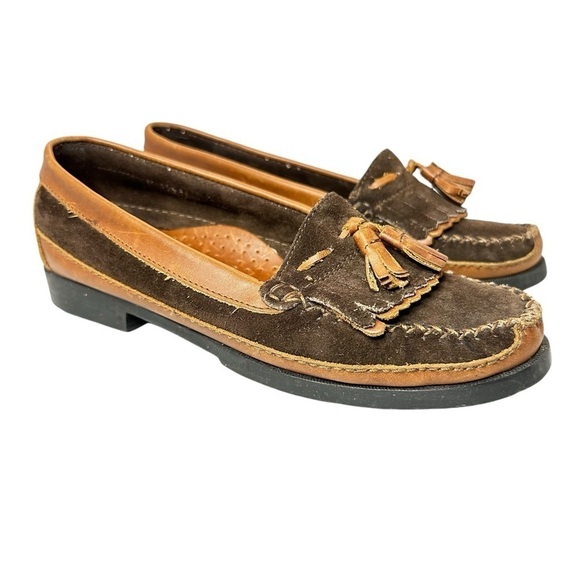 Maine Woods Brown Leather Upper Loafers with Tassle Women’s Size 7M - Picture 1 of 12